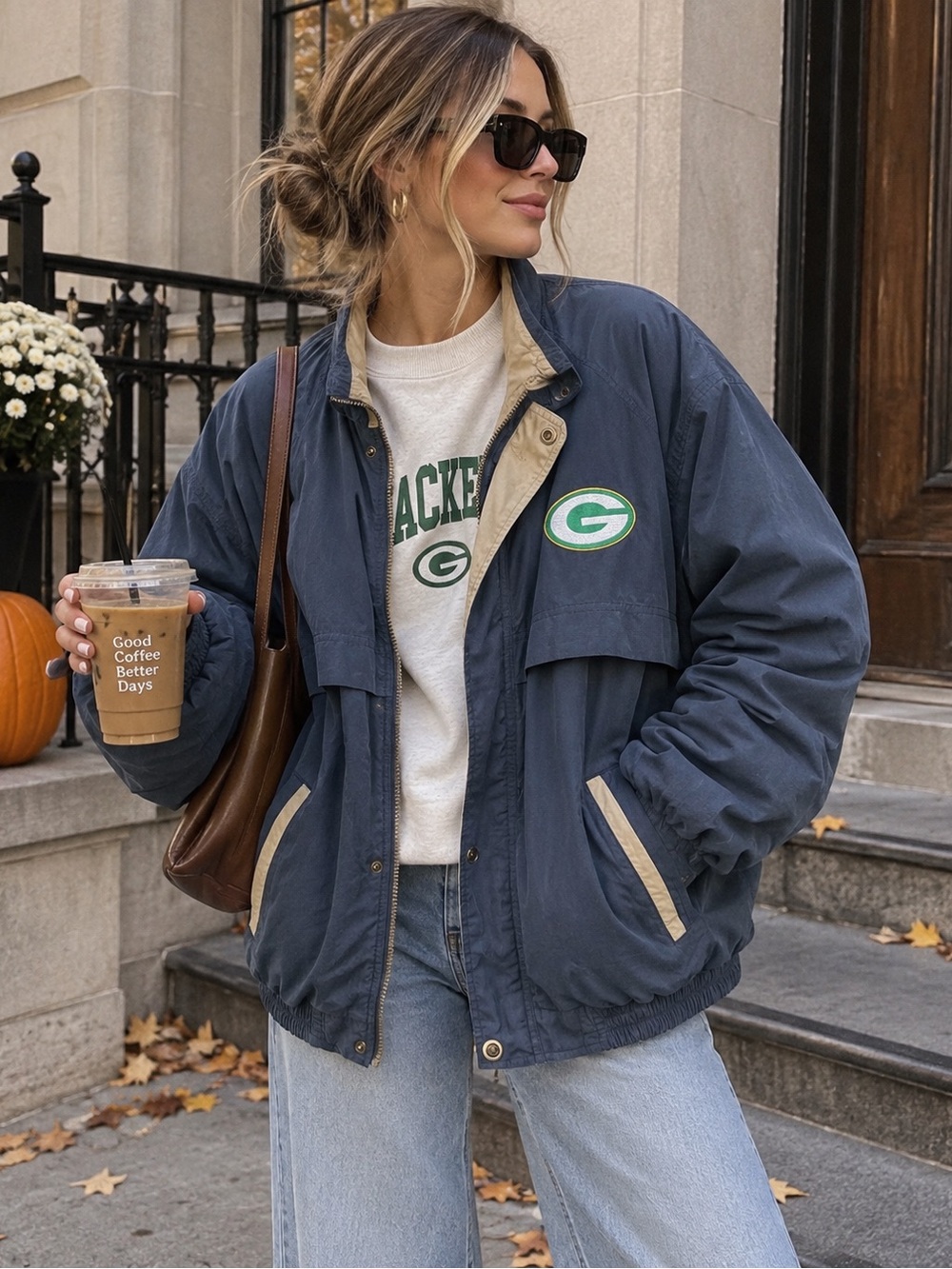 Vintage Green Bay Packers Signature Collection Jacket Men’s XL Navy